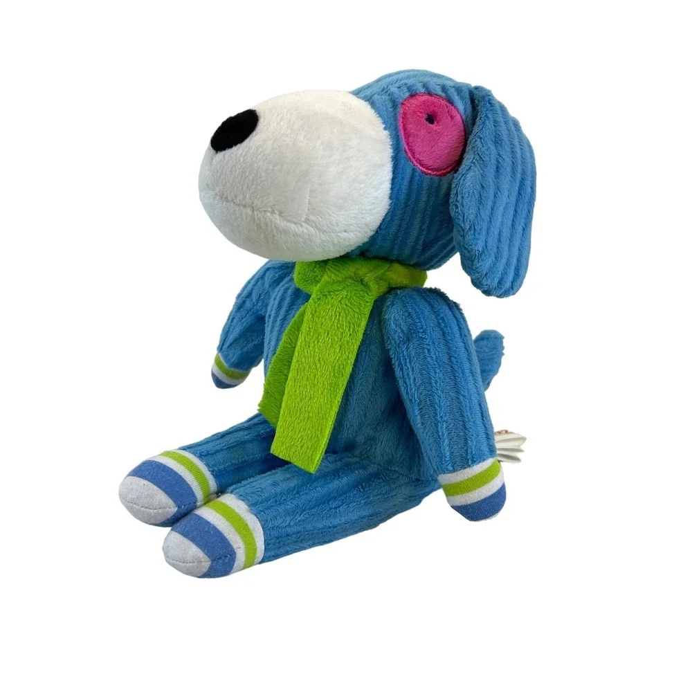 Monkeez & Friends Plush Sonny Puppy Dog Blue Corduroy‎ Green Scarf 2012